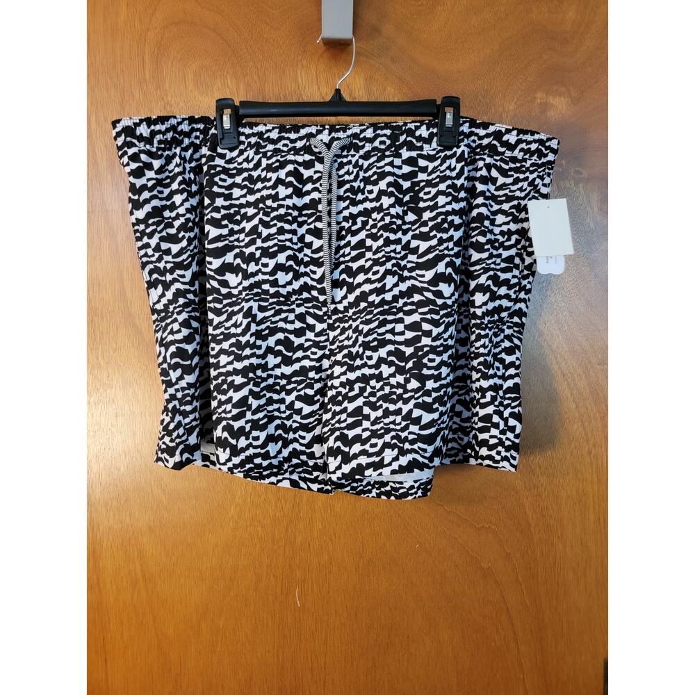 NWT - Open Edit Recycled Swim Trunks in Black Candy Check - Sz: XXL